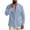 Light Blue-01, variant on Rvwovn Men's Casual Linen-Like Shirts Long Sleeve Button Down Band Collar Tops for Summer and Beach Wear