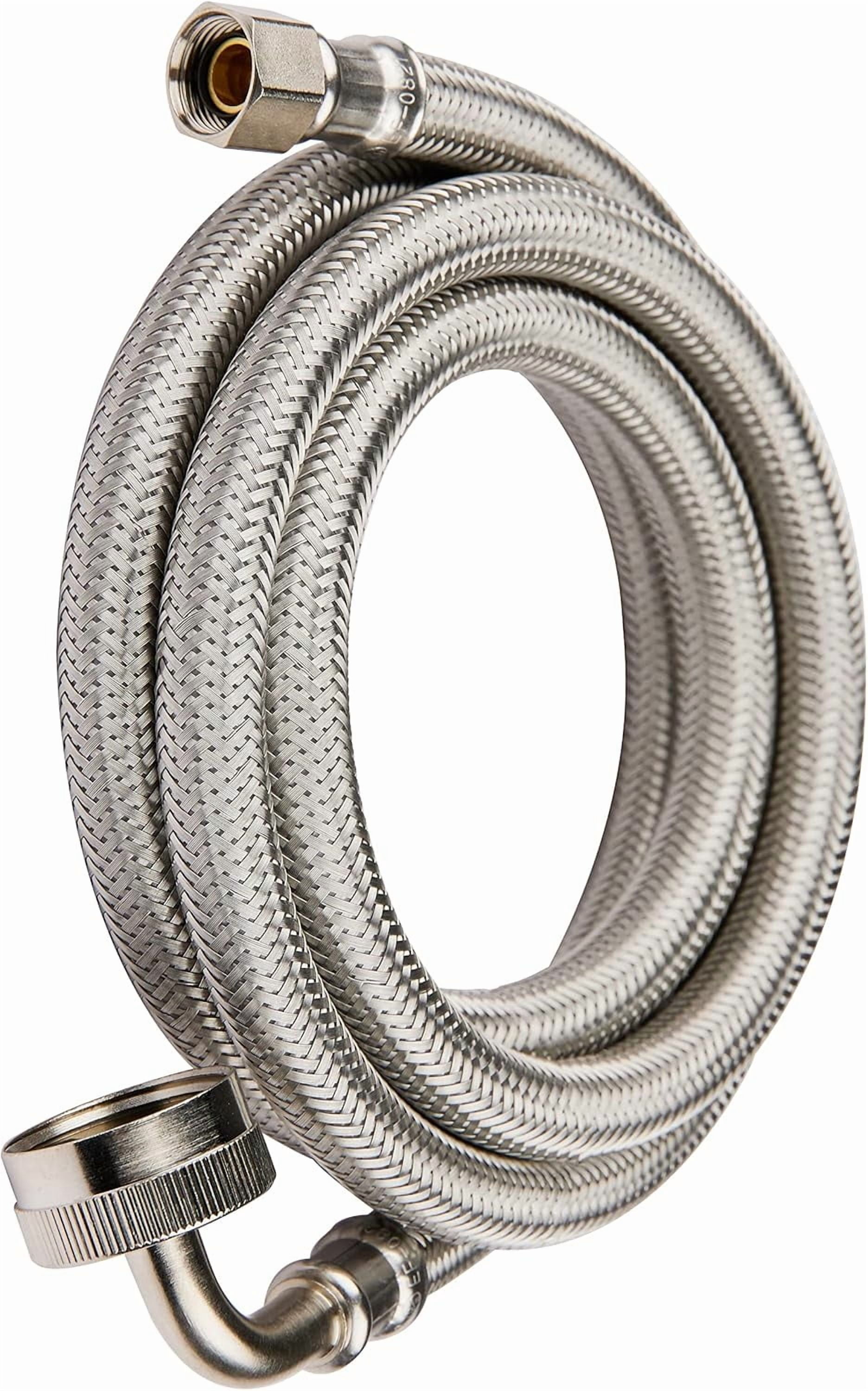 10 Feet Length Dishwasher Hose with 90 Degree FGH Elbow, Water Supply Line, Premium Braided Stainless Steel,(HOSE061)