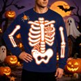 thumbnail image 2 of Afdoent Sweatshirts for Men Halloween Skeleton Print Sweatshirt Casual Cozy Long Sleeve Pullover Comfortable Fashion Streetwear, 2 of 4