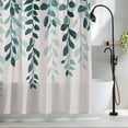thumbnail image 2 of Eucalyptus Leaves Teal Fabric Shower Curtain Nature Plant Branch Bouquet Washable Shower Curtains for Bathroom, Waterproof Bath Curtain with Hooks Home Decor 72x84in, 2 of 8