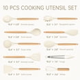 thumbnail image 2 of Silicone Cooking Utensils Set, Kitchen Utensils Set 10 Pcs for cooking, BPA Free Spatula Set with Heat Resistant Wood Handles for Nonstick Cookware (Cream White), 2 of 4