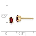 thumbnail image 2 of 14K Yellow Gold 5x2.5mm Marquise Garnet Stud Earrings, 2 of 5