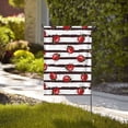 thumbnail image 4 of Wukai Ladybugs on Black and White Striped1 Garden Flags Double Sided Welcome Garden Yard House Flags Outside Outdoor House (Only Flag), 4 of 8