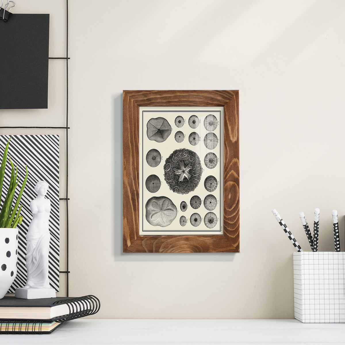 Aegean Collection I -Framed Print w/glass-Walnut
