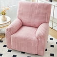 thumbnail image 1 of Xiao Hua Funda de sofá gruesa con estampado de rayas rosas de jacquard, elástica, antiarañazos, para sillón reclinable de 2 plazas, fácil de instalar y lavable., 1 of 5