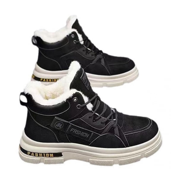 Men's Thermal Winter Snow Boots with & Ankle Support - Non-Slip Rubber Sole Cold-Proof s, Cushioned Insole & Arch Support for Outdoor, Ice, and for snow - Durable Fabric Upper Short Boots