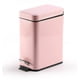 thumbnail image 1 of Cubo de basura doméstico de acero inoxidable con pedal silencioso rectangular para habitación, baño, dormitorio, sala de estar, cubo de almacenamiento, 1 of 6