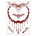 thumbnail image 1 of Pegatina de tatuaje de encaje rojo y marrón, tatuaje de transferencia de agua, pegatina de arte corporal impermeable, arte temporal de la piel para mujeres y niñas, 1 of 8
