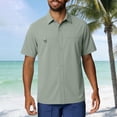 thumbnail image 2 of Daiosportswear Men'S Fishing Shirts Short Sleeve Button Up Hiking Shirt Cooling Quick Dry Breathable Travel Camping T-Shirt Green XXL(XXL), 2 of 7