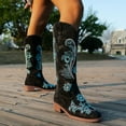 thumbnail image 5 of Mepaouo Western Cowboy Boots for Women Knee High Wide Calf Cowgirl Boots Embroidery Classic Pull on Tall Boot, 5 of 9