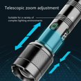 thumbnail image 4 of HLONKOutdoor Portable Flashlight with Rechargeable 18650mAh Battery  Zoom Focus  Type-C Charging  Multifunctional LED Light for Camping  Hiking  and Emergency Use Black, 4 of 7