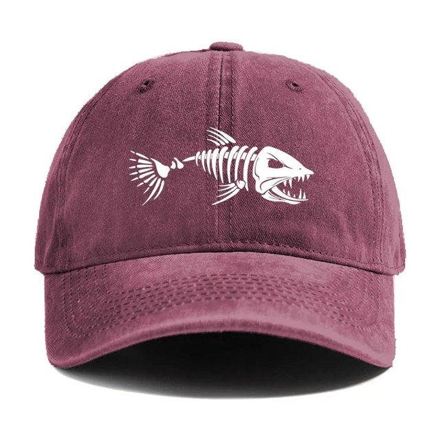 Gorra de béisbol de espina de pescado, sombreros desgastados de verano para papá, gorras de hueso de pescado con esqueleto de pesca al aire libre para hombres, MZ-496
