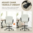 thumbnail image 6 of HYSpacerX 500 LBS Big & Tall Ergonomic High Back Leather Office Chair, Adjustable Height Flip-Up Armrest Executive Computer Chair for Standing & Counter Height Desk, White, 6 of 7