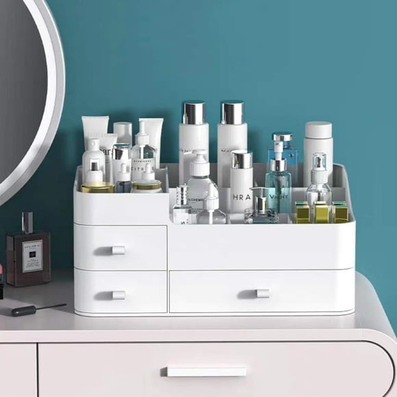 MIUOPUR Organizador de maquillaje para tocador, organizador de escritorio de gran capacidad con cajones para cosméticos, lápices labiales, joyas, cuidado de uñas, cuidado de la piel, ideal para encime