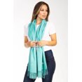 thumbnail image 5 of Sakkas Warm Iris Super Soft Pashmina Shawl / Scarf with Fringes - Turq - One Size Regular, 5 of 5