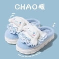 thumbnail image 3 of Pantuflas de algodón Hello Kitty para mujer, pantuflas de invierno de Sanrio cálidas de algodón con suela gruesa, forradas con vellón, antideslizantes, para interiores y hogares, 3 of 5