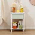 thumbnail image 2 of GZXS Modern Nightstand with Storage Drawer & Shelf, 2-Tier Bedside Table for Bedroom, Small Space End Table, 19.7"L x 15"W x 26.8"H (Green + White), 2 of 7