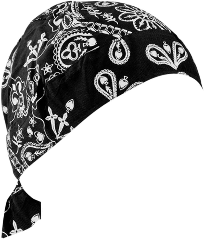 Do-Rag Skull Cap Zan 100% Cotton Lightweight Black Headwrap 