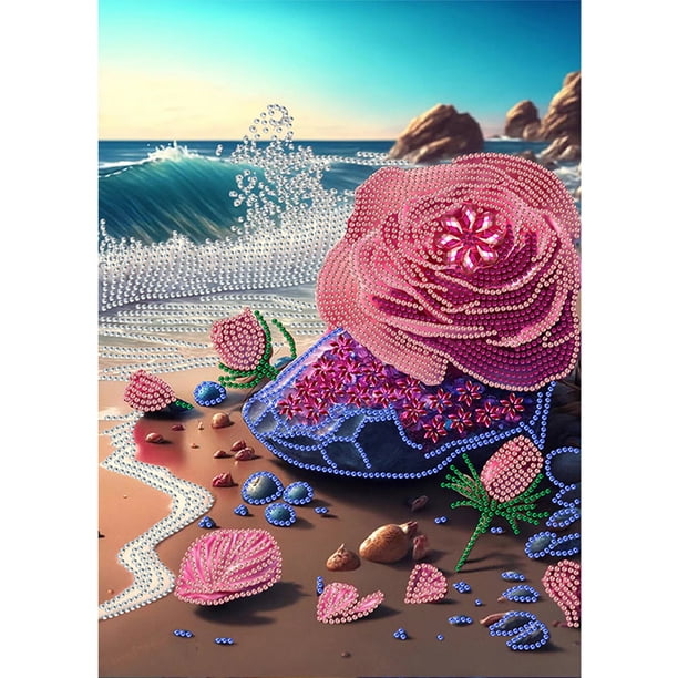 5D DIY Taladro Parcial Con Forma Especial Rosas Playa (YXC468)