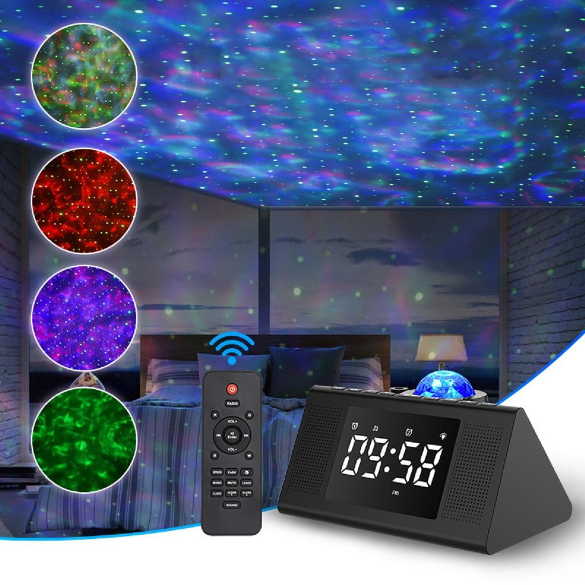 Clock Starry Sky Projection Lamp with Bluetooth Speaker Remote Control