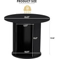 thumbnail image 2 of COSVALVE Round Wood Coffee Table 23.6“ with Hidden Storage & Sliding Door, Circle Farmhouse Side Table Sets for Living Room, Bedroom, Balcony, Small Spaces, Black, 2 of 18
