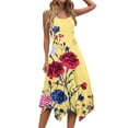 thumbnail image 6 of Odbmxy Midi Sundresses for Women Plus Size Beach Sleeveless Womens Dress Cute Floral Leisure Loose Dresses,Yellow XL, 6 of 8