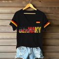 thumbnail image 4 of Women's Germany Football Graphic T-Shirt, V-Neck Casual Letter Print T-Shirt, Fashion Short Sleeve Graphic Tee, Summer Daily Lightweight Tops for Soccer Tournament 2026 Black Size: S, 4 of 4