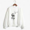 thumbnail image 2 of toraway Sweatshirts à Col Rond pour Femmes Vintage Automne Hiver Col Rond Couleur Unie Imprimé Manches Longues Pull S, 2 of 4