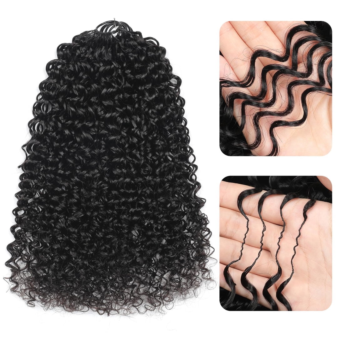 100% Human Hair Crochet Extensions - Jerry Curl Boho Braiding Hair (50g/Pack)