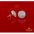 thumbnail image 6 of King of Bling's 10K Real Yellow Gold Real Diamond 1.25CT Men's/Women's Stud Round Earring, 6 of 12