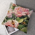 thumbnail image 7 of nygtbtfer Pink Blooming Romantic Roses Throw Pillow Covers Vintage Natural Flower Bouquet Art Design Square Pillowcases for Home Decor Sofa Car Bedroom Pillow case  White, 7 of 7