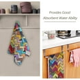 thumbnail image 3 of SKYSONIC 2 Pack Geometry Embroidery Hand Towels, Colorful Kitchen Towel Ultra Soft and Absorbent,Decorative Fingertip Face Towel for Bathroom Hotel, 28.3"x14.4", 3 of 6