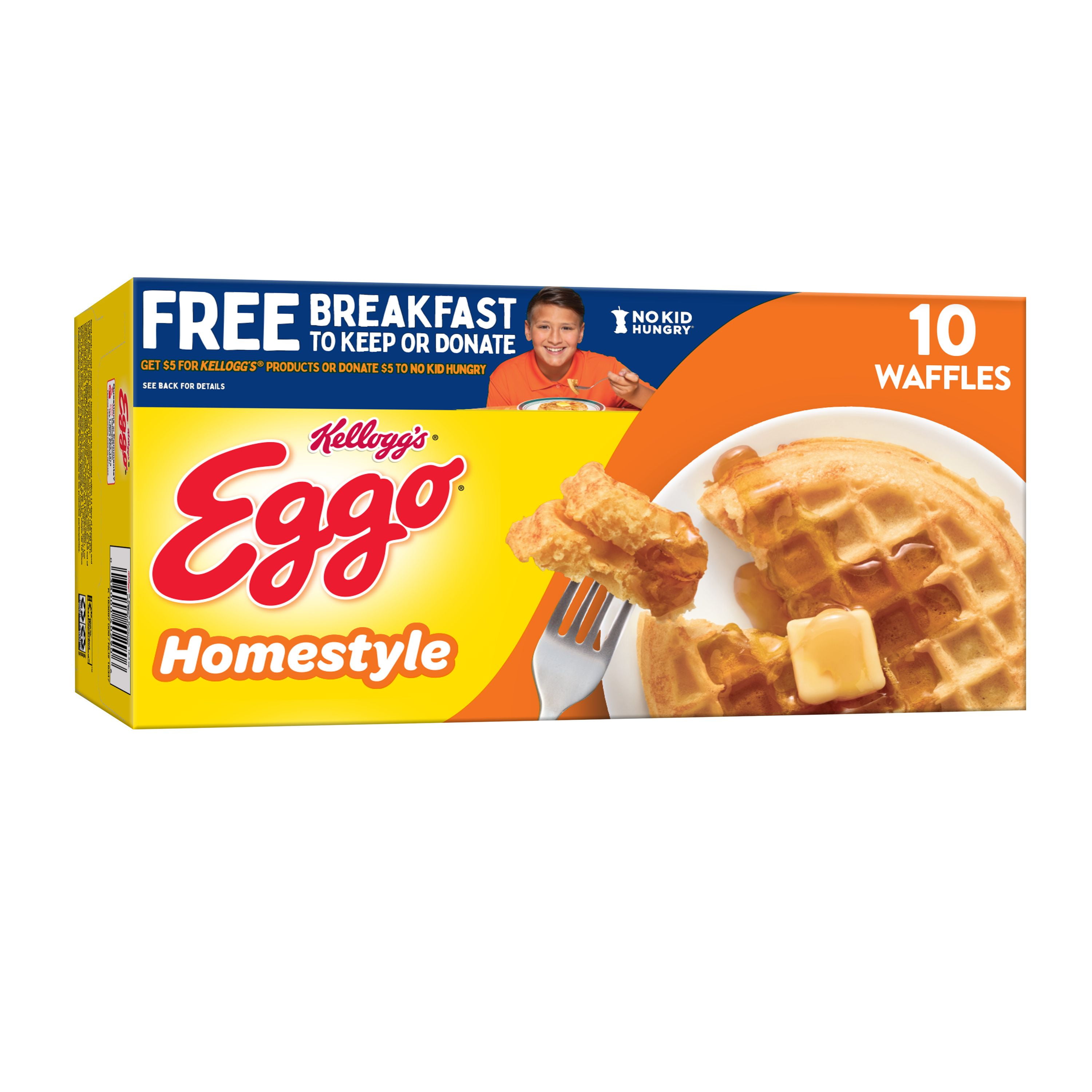 Eggo Frozen Waffles Frozen Breakfast Homestyle 12 3 Oz Box Frozen Walmart Com