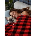 thumbnail image 3 of Black Red Plaid King Size Flat Sheet, Wrinkleproof & Fadeproof Cooling Flat Bed Sheet Only, Vintage Rustic Buffalo Checked Gingham Breathable Soft Bedding Top Sheets 105 x 98 Inches, 3 of 8