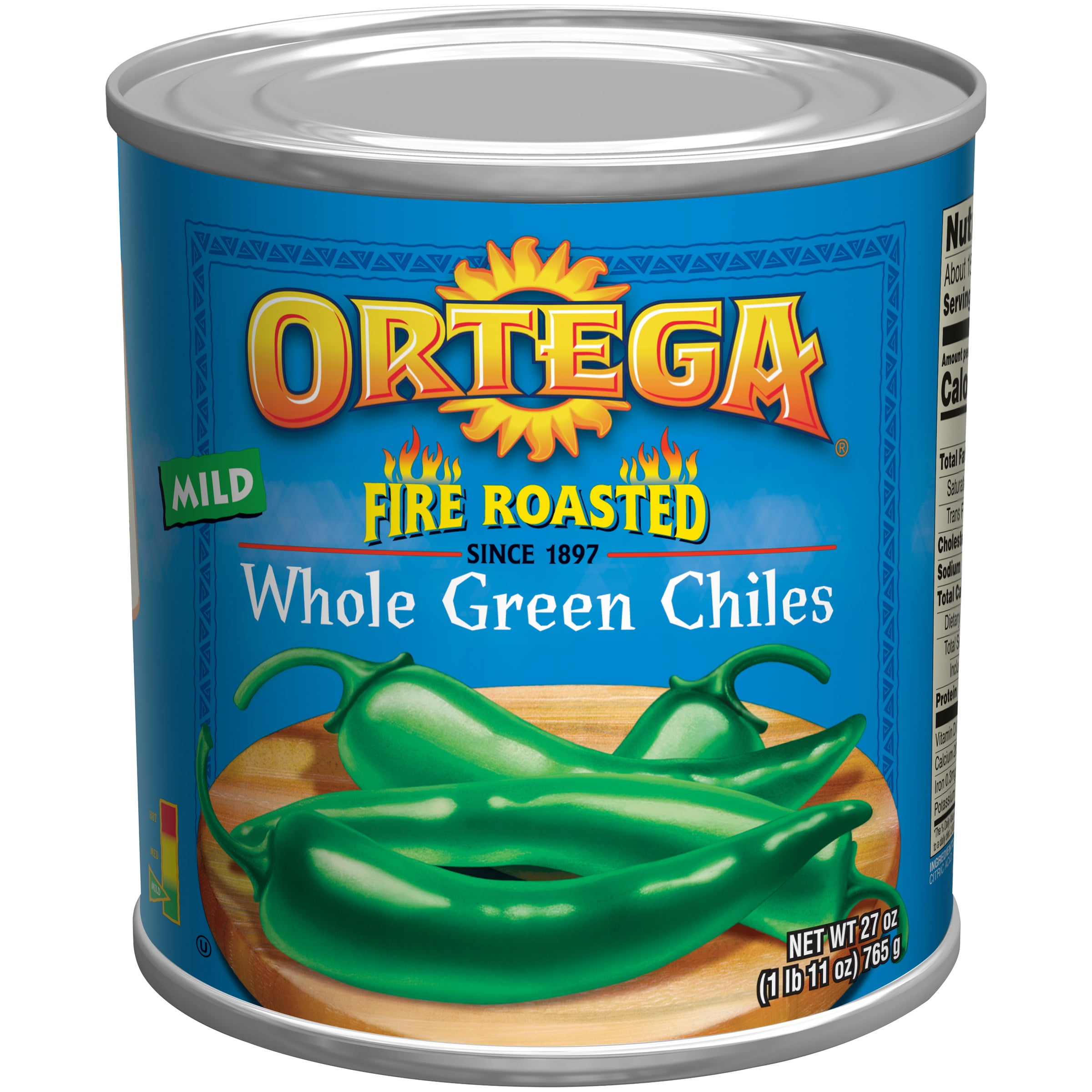 OrtegaÂ® Fire Roasted Whole Green Mild Chiles 27 oz. Can