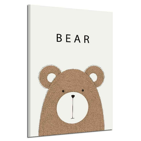 Cartoon Cute Bear Animals with Letters Picture Cute Simple Style A3 Canvas Art Printed Oil Paintings Posters Pictures