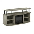 thumbnail image 4 of Furinno Jensen Open Shelving Storage Fireplace Entertainment Center for TV up to 55 Inch, French Oak Grey/Black, 4 of 7