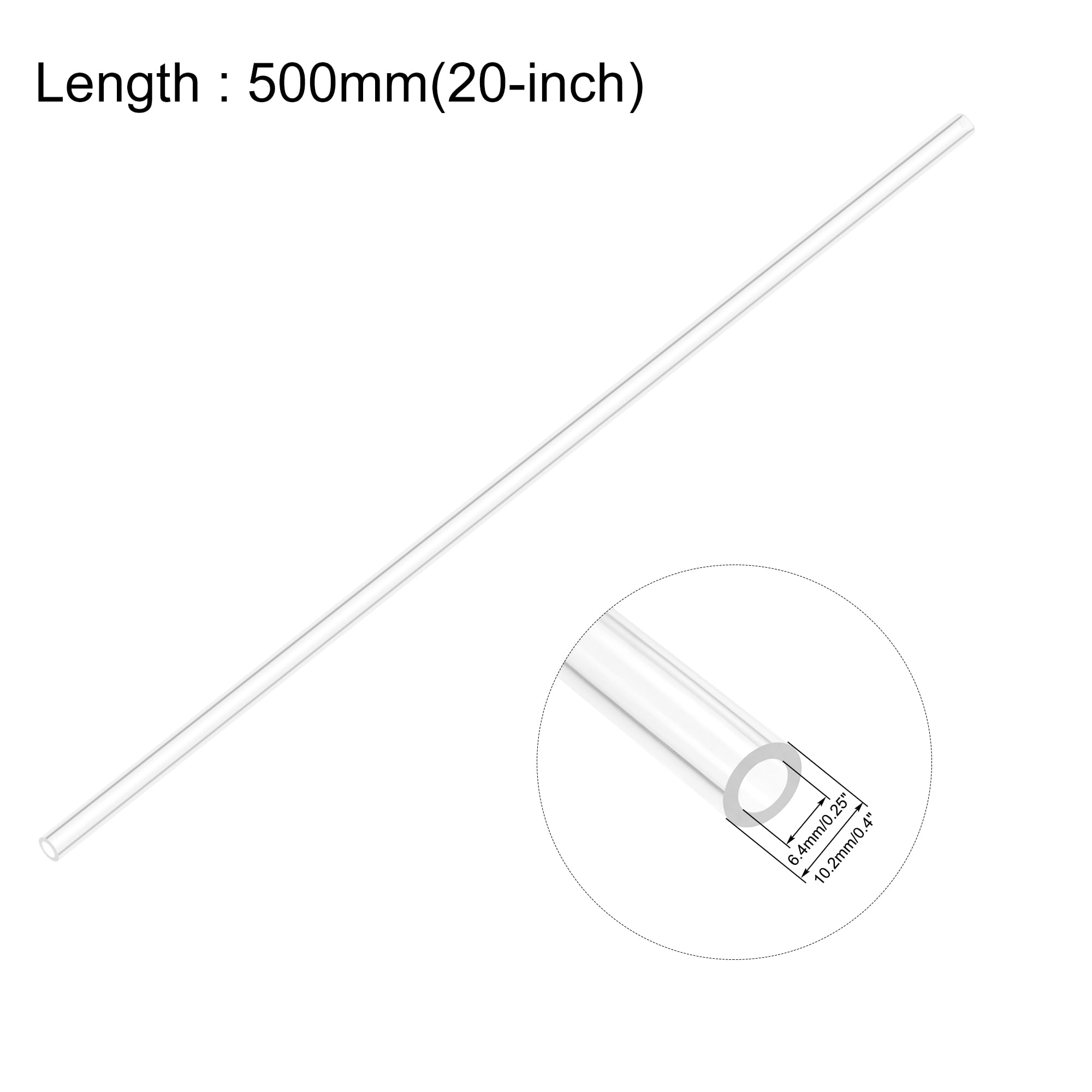 Unique Bargains Rigid Acrylic Pipes Round Tube 0.25" ID x 0.40" OD x 19.69" L
