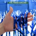 thumbnail image 3 of Guirnalda de flecos de papel aluminio de 10 pies, streamers metálicos azules para fiestas de Navidad y Año Nuevo, 3 piezas, 3 of 6