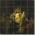 thumbnail image 1 of Ceramic Tile Mural-Rembrandt Religious Kitchen Tile Mural 25. 21.25" w x 21.25" h using (25) 4.25 x 4.25 ceramic tiles, 1 of 3