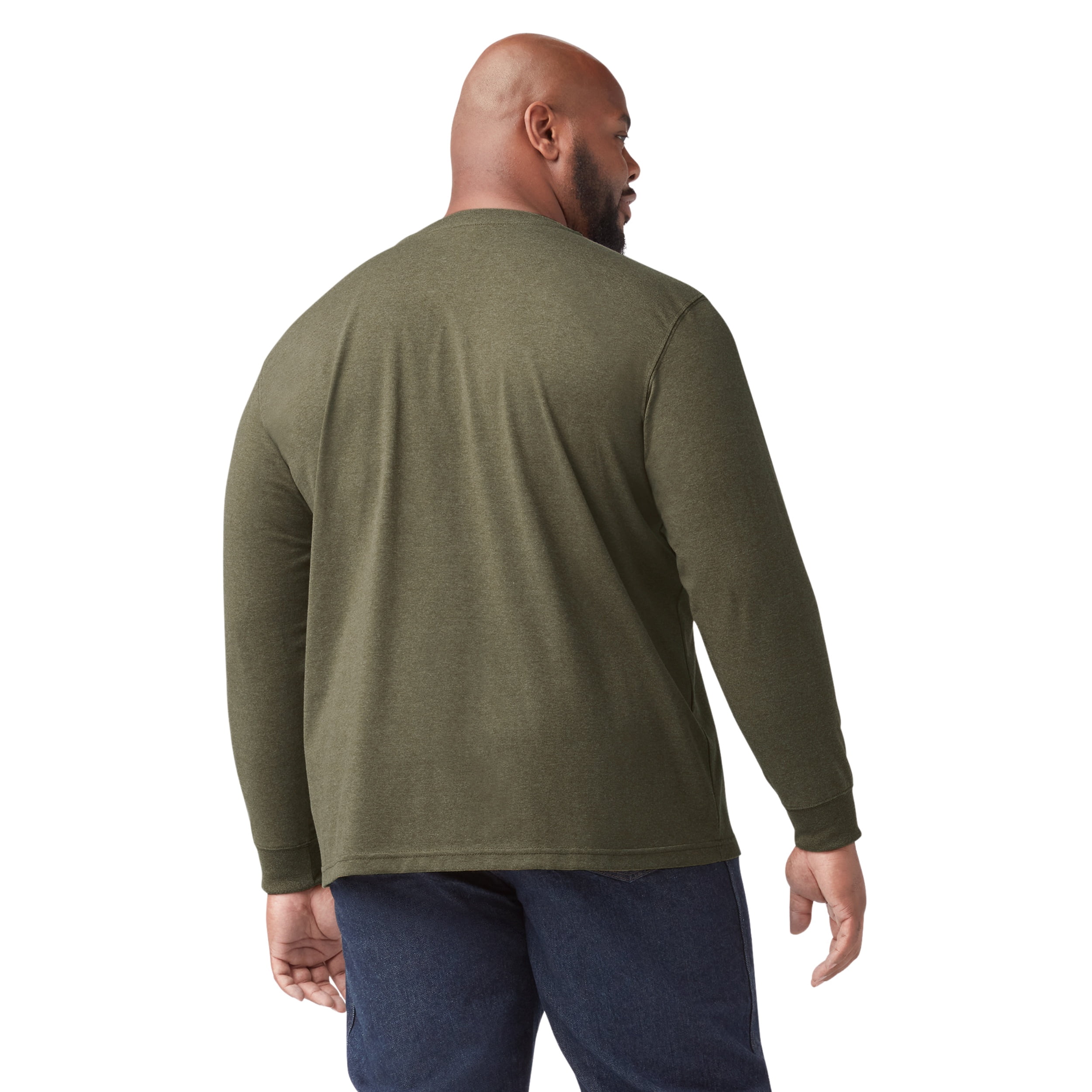 Dickies Men's and Big Men's Long Sleeve Heavyweight Henley T-Shirt