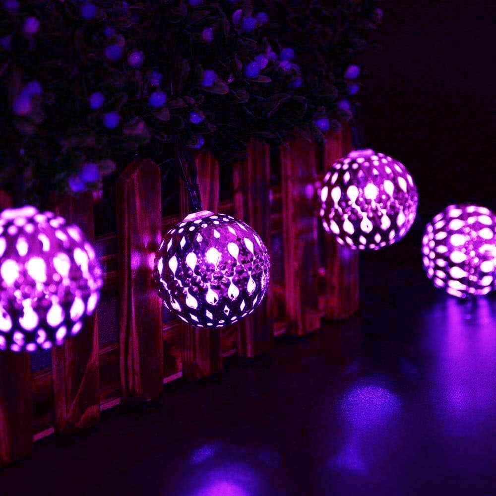 Metal Ball String Lights, Metal Ball Garden Lights 3.5M 10LED Metal Ball String Lights Indoor Outdoor Fairy Globe String Lights