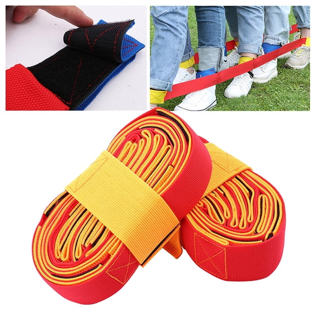 Cinta de carreras de 3 patas, carrera de tres patas Cuerda de unión elástica firme Cinta de carreras de 3 patas colorida para niños adultos D Apto para 15 Macarena Cuerdas de tres patas