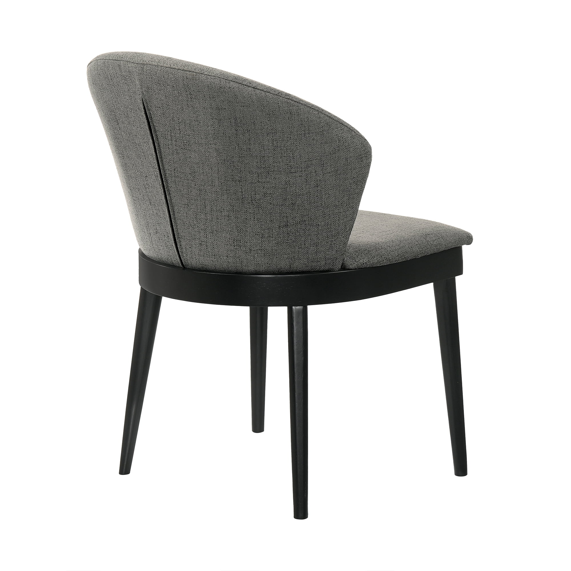 Juno Charcoal Fabric and Black Wood Dining Side Chairs - Set of 2