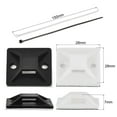 thumbnail image 2 of 30mmx30mm Nylon Adhesive Cable Tie Mount with Screw Hole White and Black Total 100 Set, 2 of 5