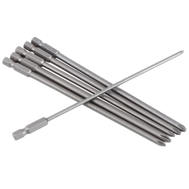 6Pcs Destornilladores de Cabeza Phillips Bits Set Acero Magnéticos 1/4"Punta de Destornillador de Cabeza Hexagonal Bits Set 150 mm Ecomeon no