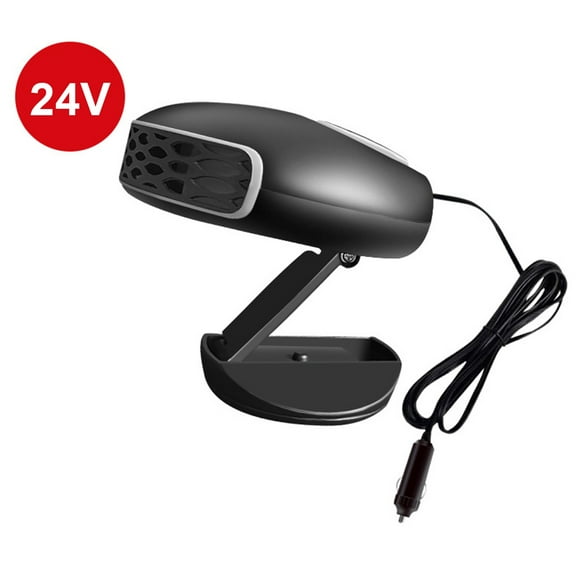 Hvmvliv Vehicle Heater 24V Car Heater and Defroster, Portable 360 Degree Adjustable Heater & Cool Fan, Plugs into Cigarette Lighter for All Cars, Trucks, SUVs Black