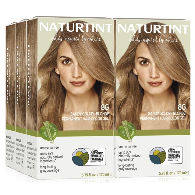 Tinte de pelo Naturtint 8G Sandy Golden Blonde x6 sin amoniaco