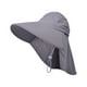 thumbnail image 2 of Sombrero de sol de seda de hielo para mujer con chal de lazo | Tapa hueca plegable de ala ancha | Protección UV para sombreros transpirables para exteriores | Ajustable 55-60cm | Viajes, playa, 2 of 8