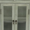 thumbnail image 3 of Benjara Castle Shaped Wooden Wall Cabinet with Mesh Design, Gray and Brown, 3 of 5